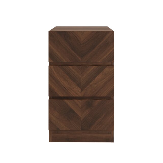 Catania 3 Drawer Bedside Table Brown Royal Walnut
