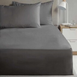 Percale 180TC Flat Sheet - Charcoal - Single