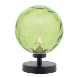 Esben Touch Table Lamp Matt Black With Green Dimpled Glass