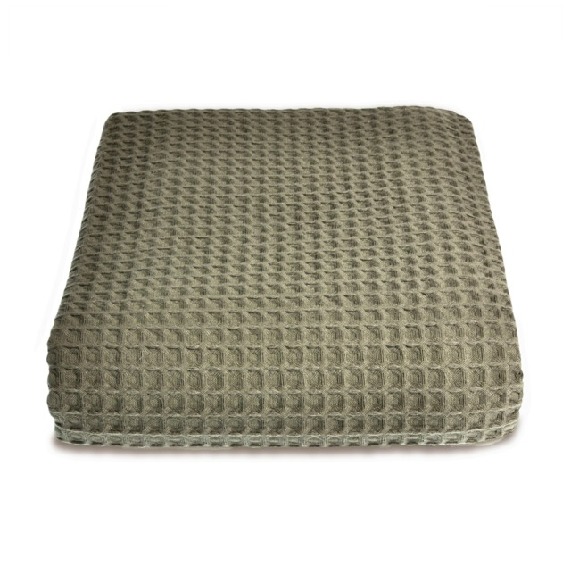 Waffle Throw Blanket 175 x 225cm - Khaki