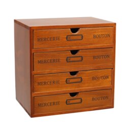 Living and Home 4-Tier Rustic Wooden Organizer Box Drawer Brown