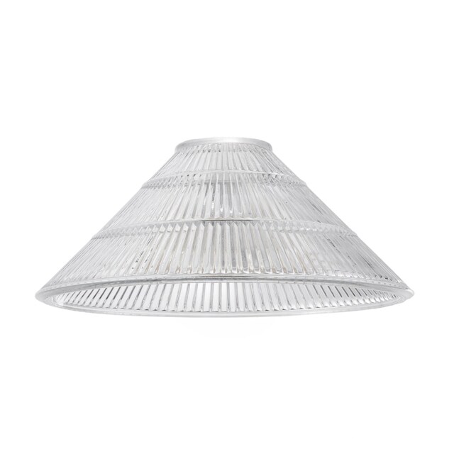Modern Designer Transparent Ridged Glass Easy Fit Pendant Shade in Cone Shape Clear Transparent 1