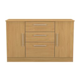 Carlton 2 Door 3 Drawer Sideboard in Modern Oak (Ready Assembled) Brown Modern Oak