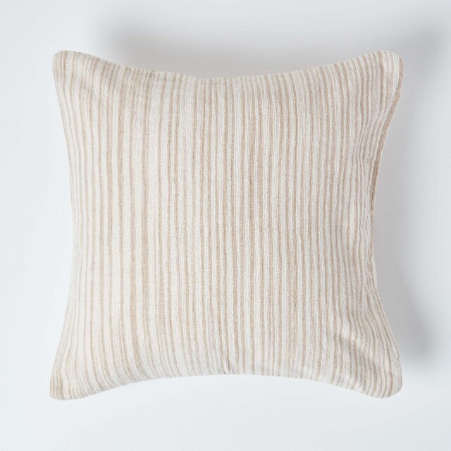 Homescapes Cotton Chenille Tie Dye Cushion Cover Cream Beige 45 x 45 cm 1