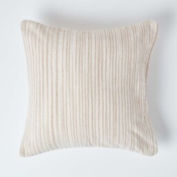 Homescapes Cotton Chenille Tie Dye Cushion Cover Cream Beige 45 x 45 cm 1