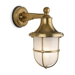 Nautic Outdoor Brass Wall Lantern Brass IP64, E27