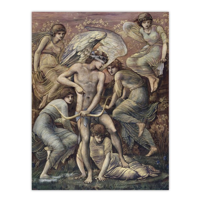 "Cupid's Hunting Fields Vintage Wall Art Print Edward Burne Jones 12x16"""