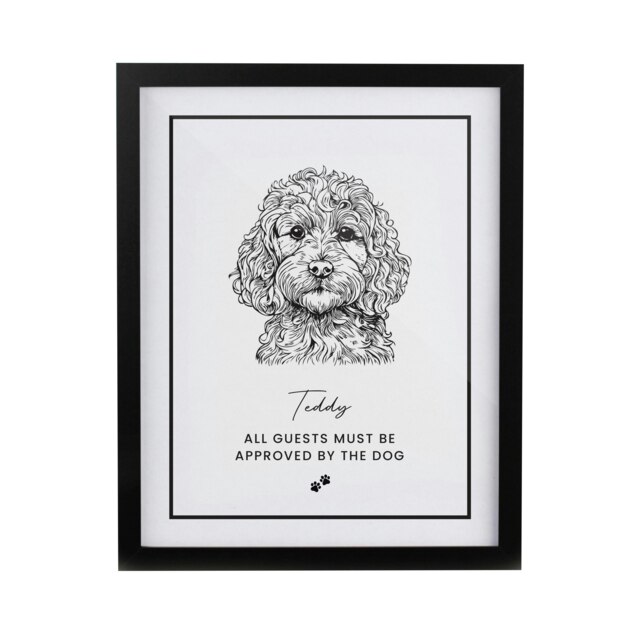 Personalised Dog Breed Black Framed Print Black One Size