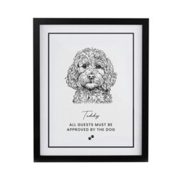 Personalised Dog Breed Black Framed Print Black One Size