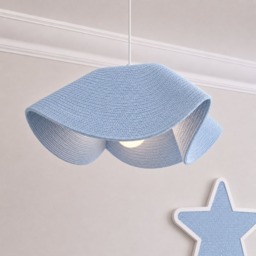 CGC Flora 78cm Baby Blue Large Floppy Fabric Lampshade