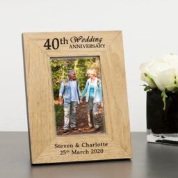 Personalised Wedding Anniversary Any Year Wood Picture Frame 6 x 4