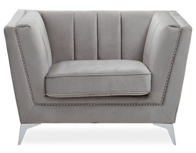 Orsina Grey Velvet Chair, Comfortable Velvet Desk Chair, Backrest Velvet Armchair, Cozy Armchair