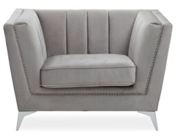 Orsina Grey Velvet Chair, Comfortable Velvet Desk Chair, Backrest Velvet Armchair, Cozy Armchair