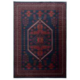 Blue Red Low Pile Traditional Persian Velvet Texture Area Rug 240cm x 330cm