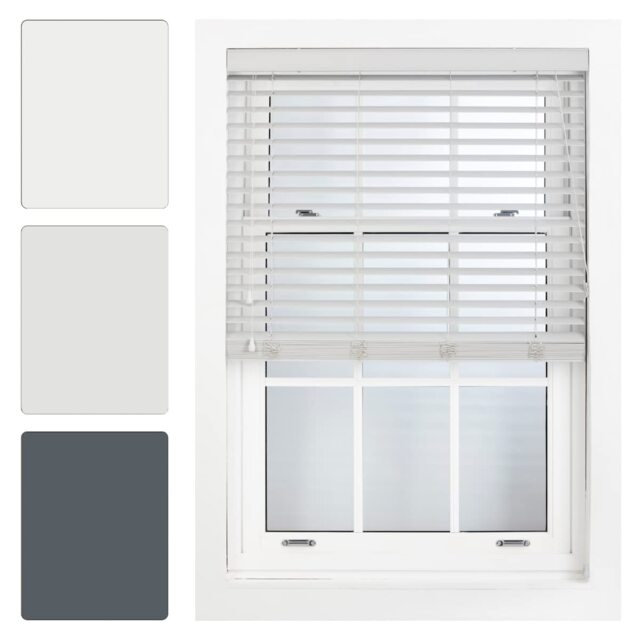 Faux Wood Venetian Blind with String (W)120cm x (L)150cm