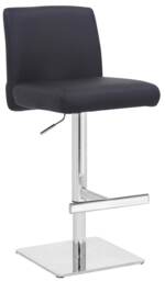 Snella Deluxe Breakfast Bar Stool, Height Adjustable Swivel Gas Lift, Home Bar & Kitchen Real Leather Barstool, Black