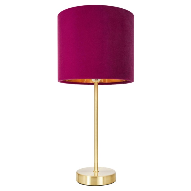 BHS Velvet Table Lamp, Red