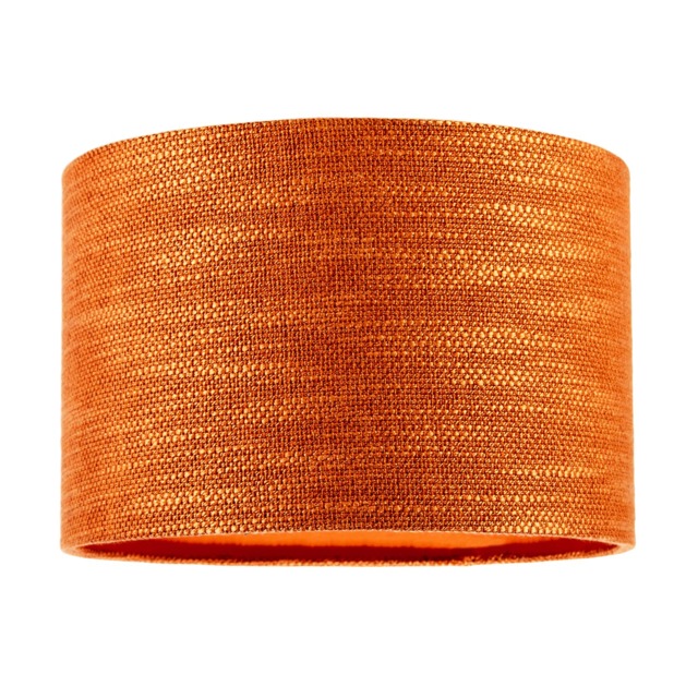 Designer Bobbled and Textured Linen Lamp Shade in Rustic Orange