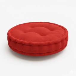 Teddy Fabric Round Booster Cushion Soft Seat Riser Pad for Dining Chair Red Beige