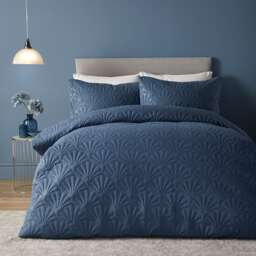 Serene Cavali Duvet Cover Set Dark Blue