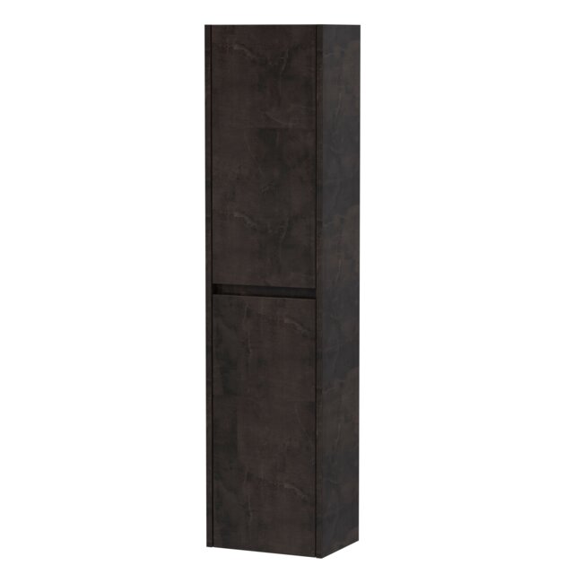 Balterley Bathroom Toilet Square Wall Hung 2 Door Tall Bathroom Unit Textured Durable Grey Metallic Slate 1