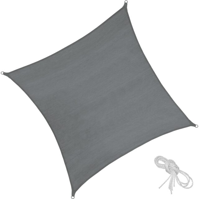 Shade Sail - rectangular with UV protection 50, water-repellent, grey Grey grey 3.6 x 3.6 m 1