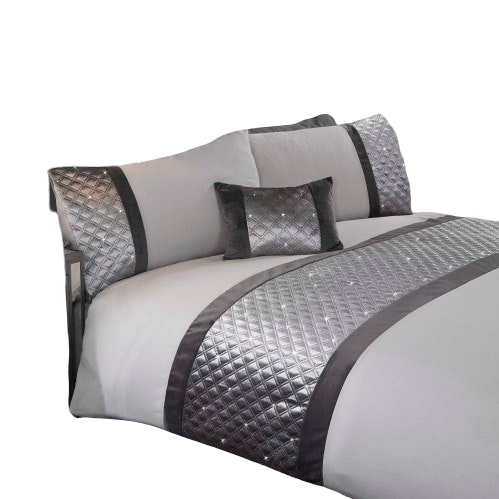 Hollywood Polycotton Duvet Cover Set with Pillowcase Silver Single 1
