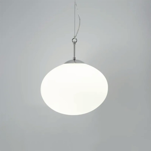 CGC Frazer Opal Glass Adjustable Pendant Light, Chrome Finish, E27, 2m White White diameter: 24 cm, height 17 cm, adjustable up to 2m