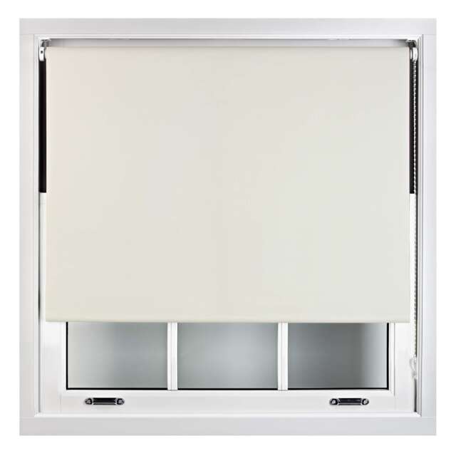 Blackout Roller Blind 55cm Wide x 210cm Long Metal Fittings Cream Cream