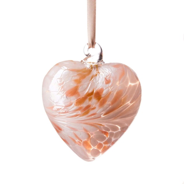 Amelia Art Glass Hanging Friendship Birthstone Heart Ornament April