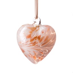 Amelia Art Glass Hanging Friendship Birthstone Heart Ornament April
