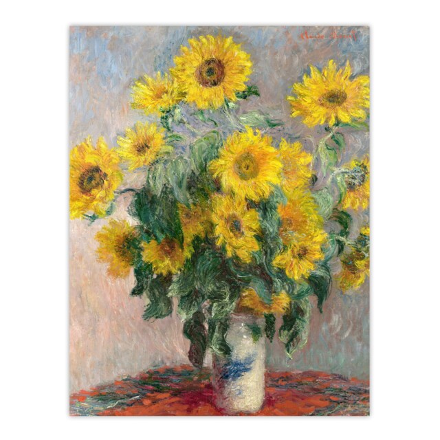 "Bouquet of Sunflowers Claude Monet Vintage Huge Wall Art Poster Print 24X32"""