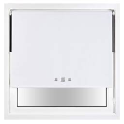 FURNISHED Blackout Roller Blind with Triple Square Eyelets Easy Fit Window Shade White White (W) 145cm x (L) 165cm