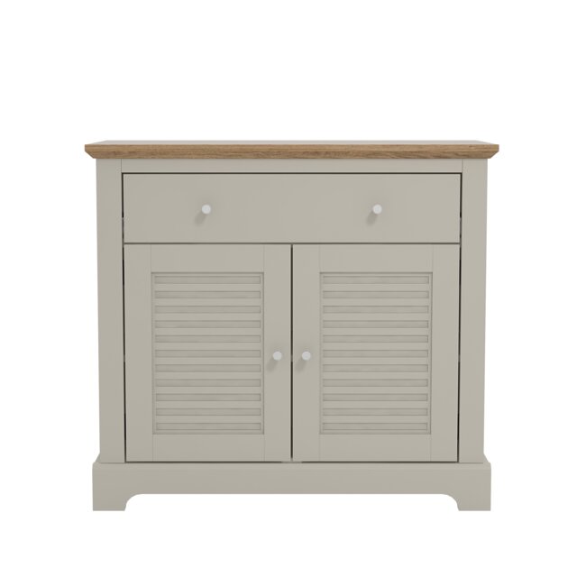 HOMCOM Sideboard with 2 Doors and 1 Drawer,Modern Storage Cabinet with Adjustable Shelves for Hallway, Kitchen, or Living Room,Light Grey and Oak Grey