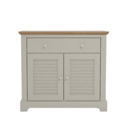 HOMCOM Sideboard with 2 Doors and 1 Drawer,Modern Storage Cabinet with Adjustable Shelves for Hallway, Kitchen, or Living Room,Light Grey and Oak Grey