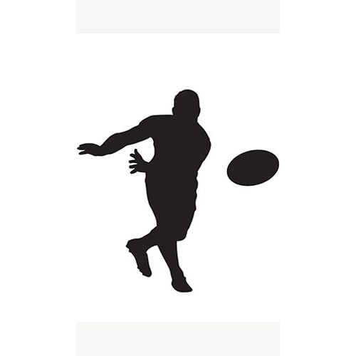 Rugby Player Ball Toss Silhouette PVC Lifesize Poster 182cm