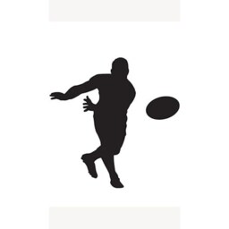 Rugby Player Ball Toss Silhouette PVC Lifesize Poster 182cm