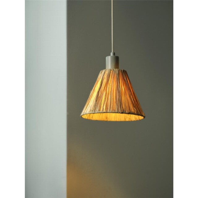 Osram Decor Raffia Pendant Ceiling Light E27 Green Max 1x15W LED Modern Indoor Brown Brown 1