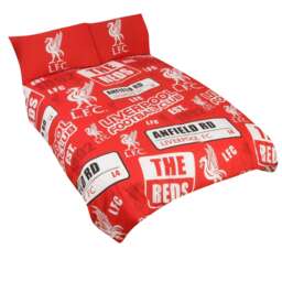 Liverpool FC Patch Single Duvet Cover And Pillow Case Set - Red - One Size