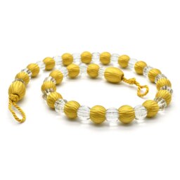 Intimates Crystal Beaded Curtain Tieback Pair Yellow Ochre