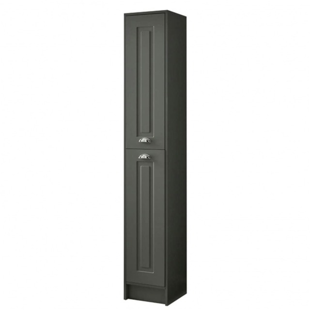 Bathroom Floor Standing 2-Door Side Tall Unit 300mm Wide - Matt Grey - (Aberdeen) Grey Grey 1