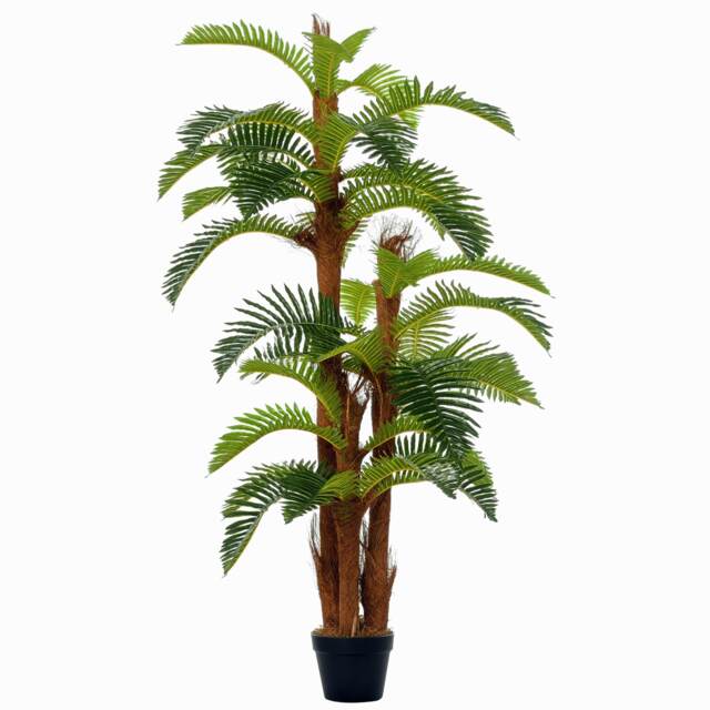 Outsunny 150cm5FT Artificial Tropical Fern Tree Decorative Plant with Nursery Pot, Fake Plant for Indoor Decor Green