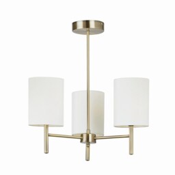 Brio 3 Light Semi Flush Multi Arm Ceiling Light Antique Brass, E14