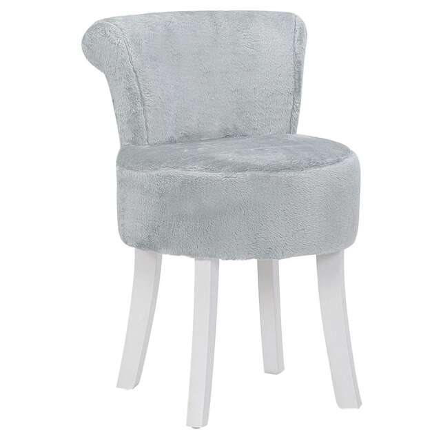 Living and Home Plush Upholstered Dressing Table Chair - Grey