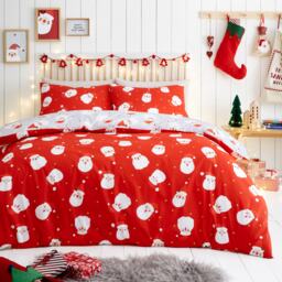 Fusion Happy Santa Duvet Cover Set Red