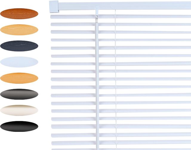 Lister Cartwright 25mm PVC Venetian Blinds Windows Easy Fit Child Safety Included (White Textured, 115 cm Width x 160 cm Drop)