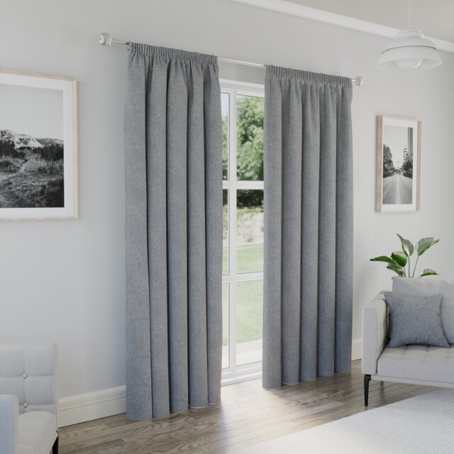 Enhanced Living Dallas Blackout Thermal Grey Curtains with 3 inch Tape Top Header (PAIR) - 46x54 inch (117x137cm) Grey Grey 2