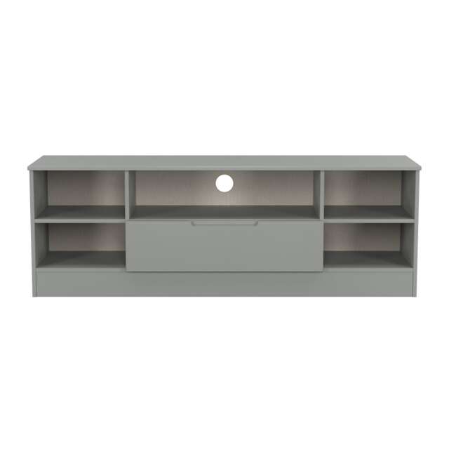Lucca Wide 1 Drawer TV & Media Unit in Dusk Grey (Ready Assembled) Grey Dusk Grey