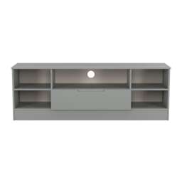 Lucca Wide 1 Drawer TV & Media Unit in Dusk Grey (Ready Assembled) Grey Dusk Grey