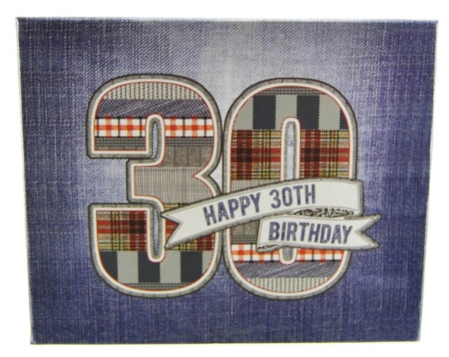 "Laura Darrington Denim Collection Wooden Picture Frame, 30th Birthday - 4"" x 6"" Photo"